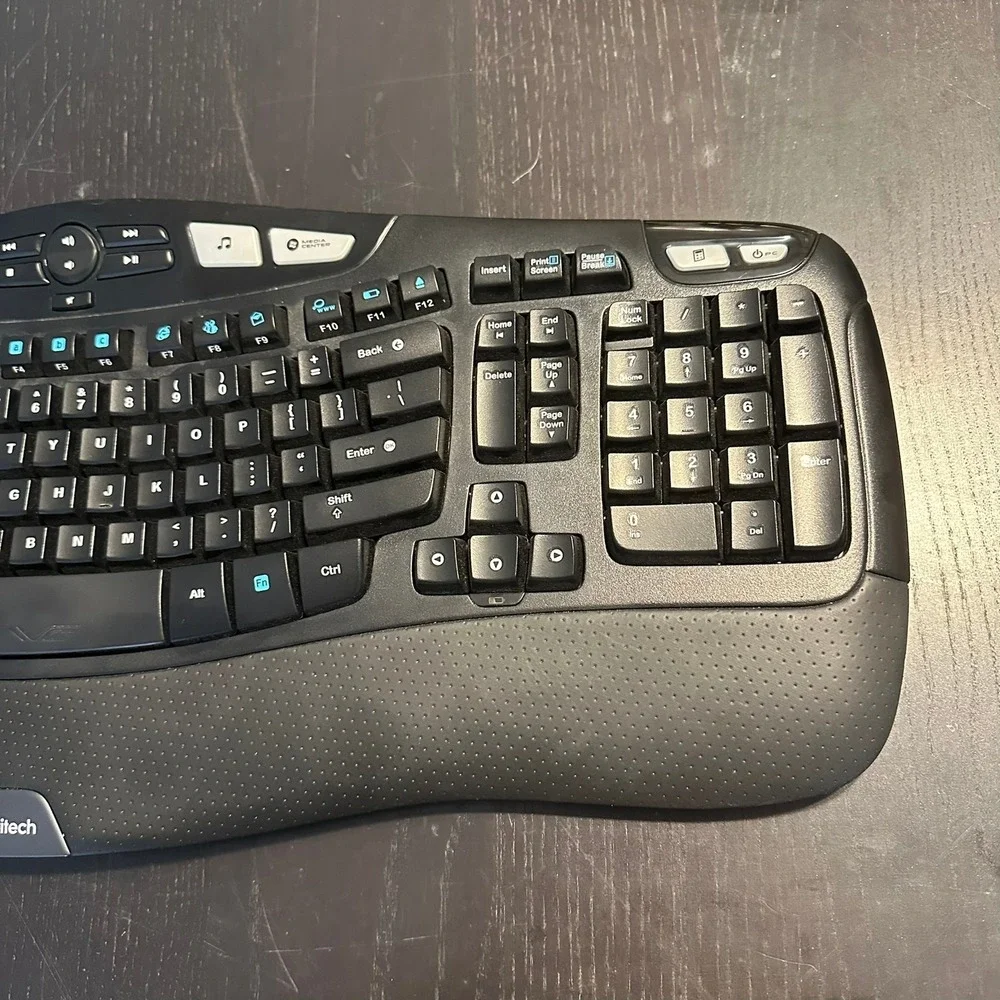 Logitech K350 Wireless Ergonomic Wave Keyboard Black Y-R0053 No Dongle